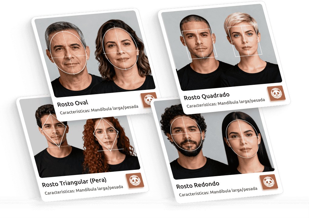 Inteligência Artificial mapeando proporções e simetria do rosto