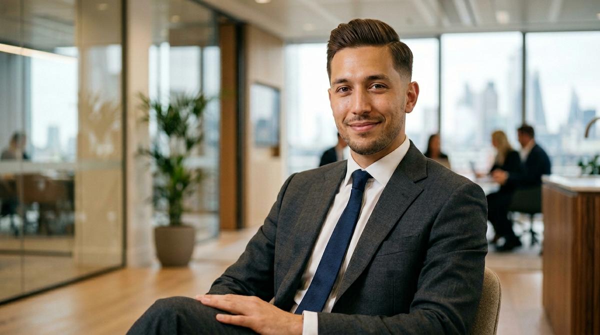 Pompadour baixo corporativo em executivo com rosto comprido e cabelo liso