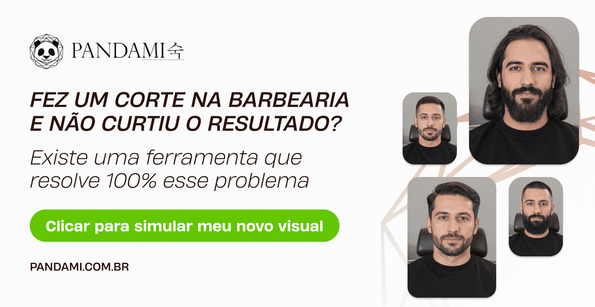Visagismo masculino feito com a IA de visagismo da Pandami