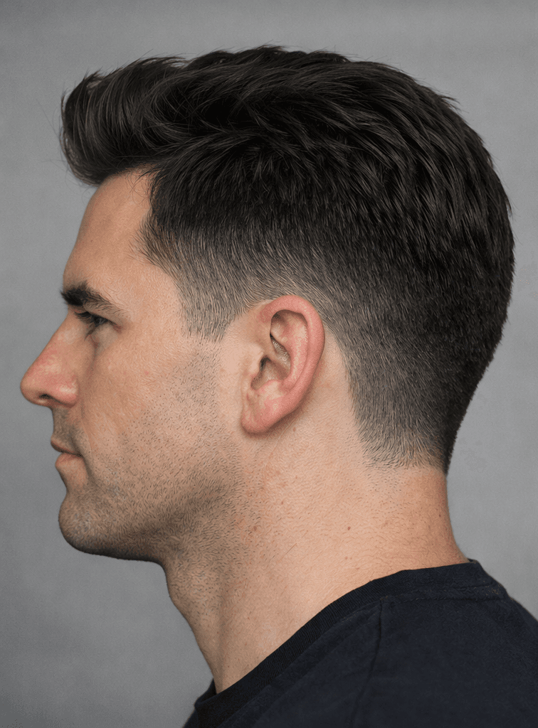 Taper de perfil com maior densidade atrás da orelha