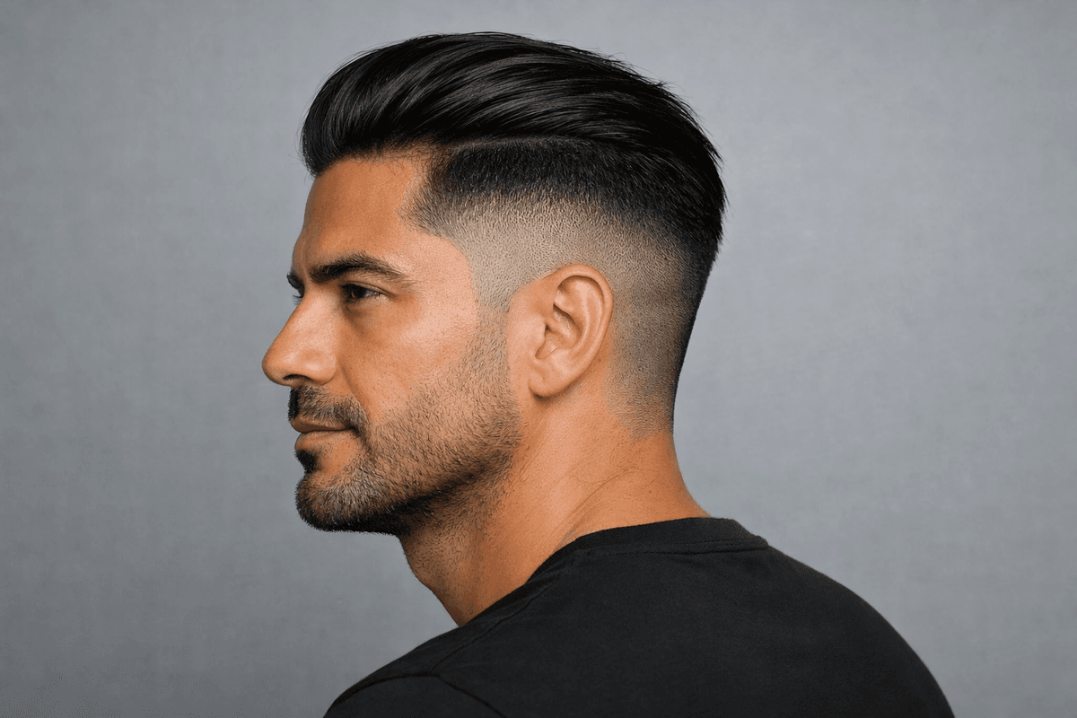 Undercut com topo penteado para trás