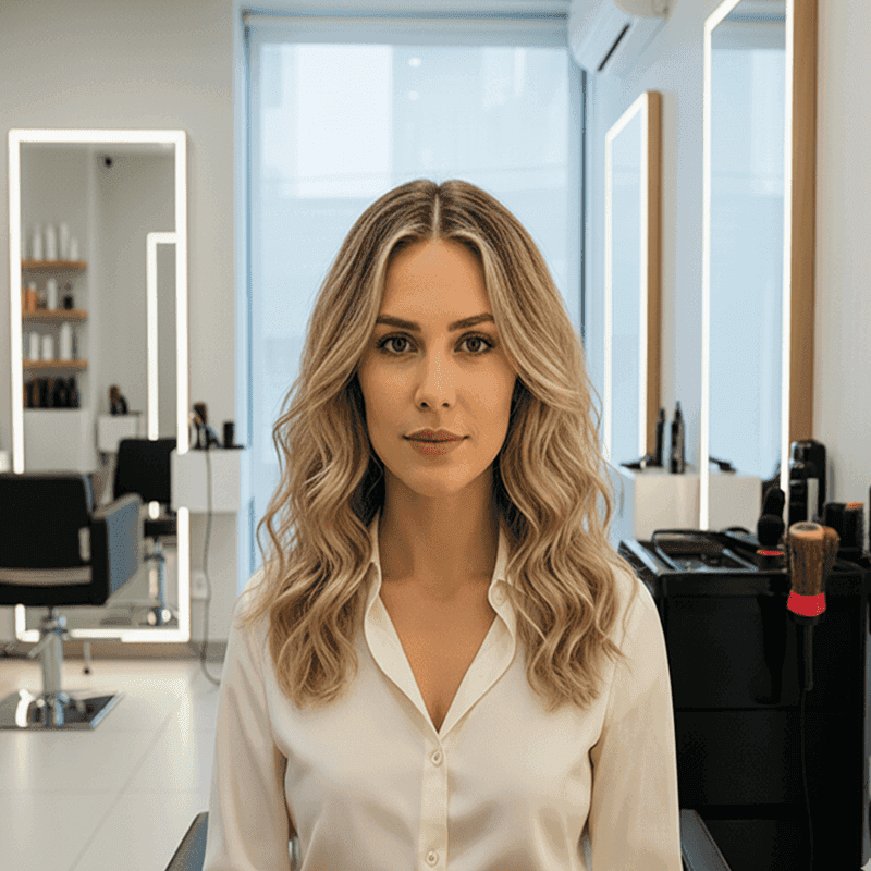 Mulher depois do visagismo