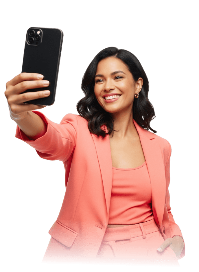 Mulher usando o visagismo Pandami